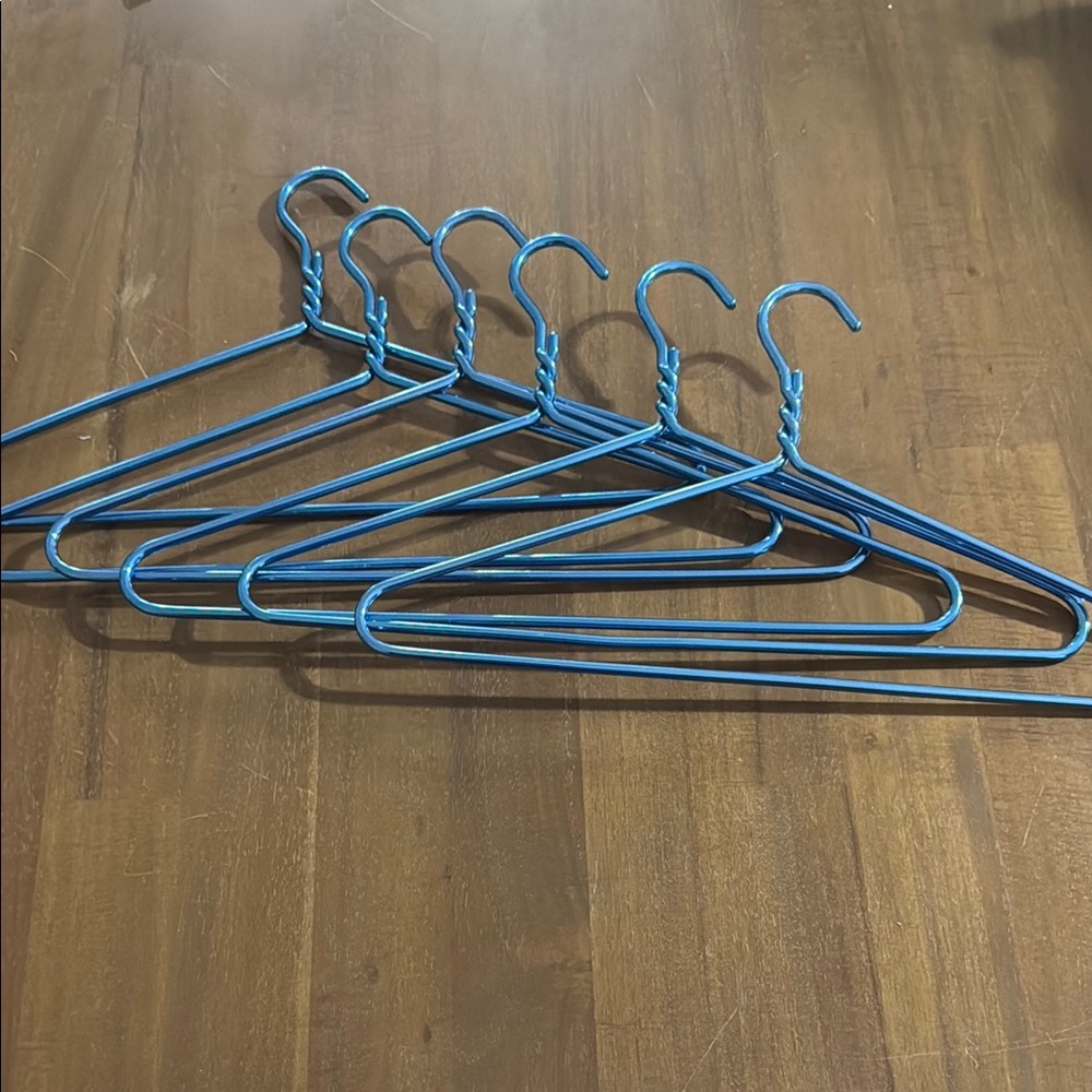 Neon Blue Metal Hangers - Set of 6